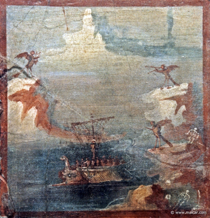 8230.jpg - 8230: Ulysses resists the song of the sirens. Roman c. AD 50-75. Pompeii. British Museum, London.