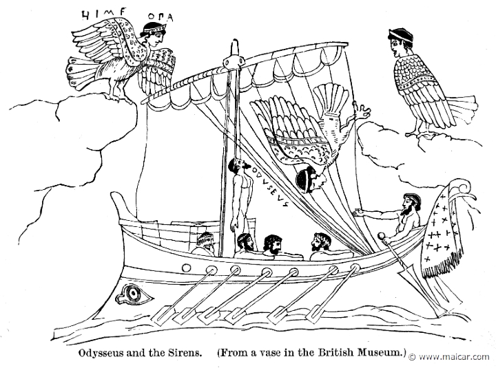 smi410.jpg - smi410: Odysseus and the Sirens. Sir William Smith, A Smaller Classical Dictionary of Biography, Mythology, and Geography (1898).