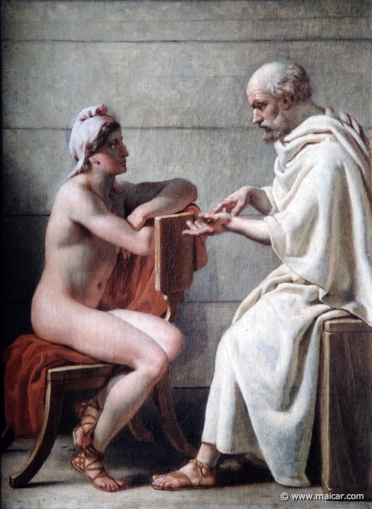 9225.jpg - 9225: Christoffer Wilhelm Eckersberg 1783-1853: Socrates expounding a proposition to Alcibiades, 1813-16. The Thorvaldsen Museum, Copenhagen.