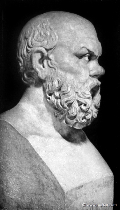 hek021a.jpg - hek021a: Herme des Sokrates. Rom, Villa Albani. Die Bildniskunst der Griechen und Römer, von Anton Hekler (1912).
