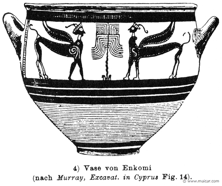 RIV-1340.jpg - RIV-1340: Sphinxes in a vase from Enkomi, Cyprus. Wilhelm Heinrich Roscher (Göttingen, 1845- Dresden, 1923), Ausfürliches Lexikon der griechisches und römisches Mythologie, 1884.