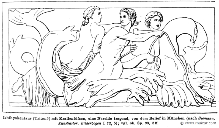 RII.1-0093.jpg - RII.1-0093: Nereid and Tritons. Wilhelm Heinrich Roscher (Göttingen, 1845- Dresden, 1923), Ausfürliches Lexikon der griechisches und römisches Mythologie, 1884.