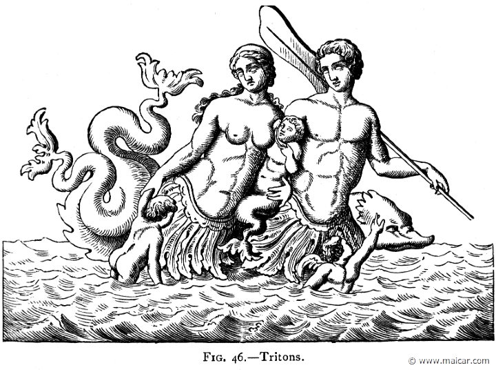 mur046.jpg - mur046: Tritons. Alexander S. Murray, Manual of Mythology (1898).