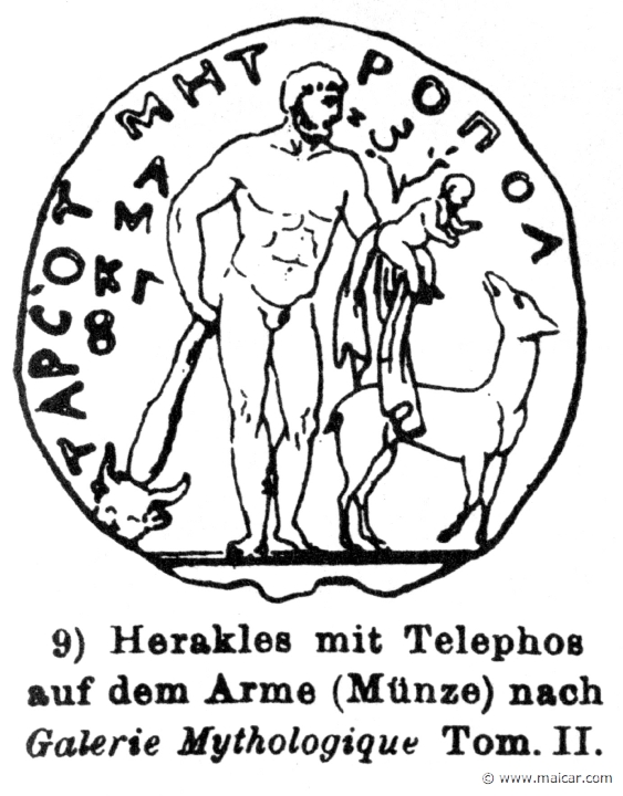 RV-0301.jpg - RV-0301: Heracles and Telephus. Wilhelm Heinrich Roscher (Göttingen, 1845- Dresden, 1923), Ausfürliches Lexikon der griechisches und römisches Mythologie, 1884.