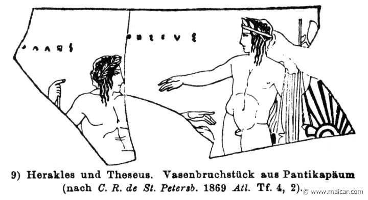 RV-0720.jpg - RV-0720: Heracles and Theseus. Wilhelm Heinrich Roscher (Göttingen, 1845- Dresden, 1923), Ausfürliches Lexikon der griechisches und römisches Mythologie, 1884.