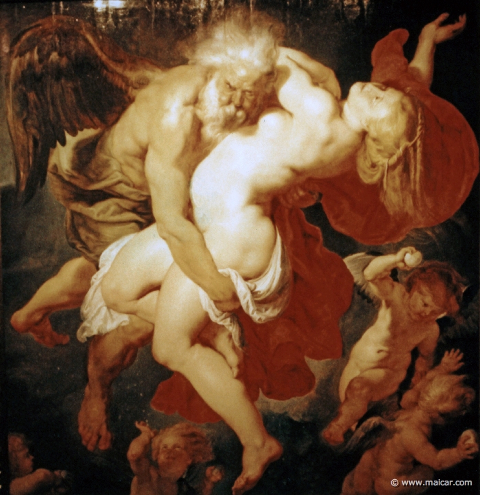 0413.jpg - 0413: Boreas and Orithyia. Boreas abducting Orithyia. Painting by P. P. Rubens 1577-1640. Gemäldegalerie der Akademie der bildende Künste, Wien.