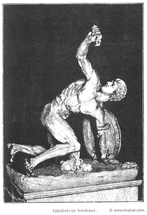 comm464.jpg - comm464: Gladiateur tombant. Info n/a. P. Commelin, Mythologie Grecque et Romaine, Éditions Garnier Frères, Paris.