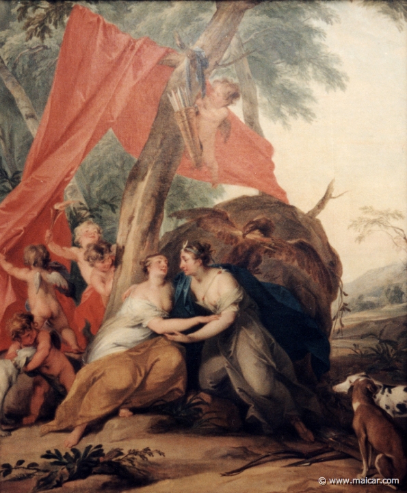3822.jpg - 3822: Jacob de Wit 1695-1754: Jupiter disguised as Diana, seducing the nymph Callisto, 1727. Rijksmuseum, Amsterdam.