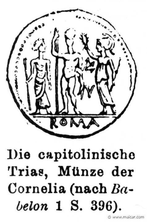 RII.1-0757.jpg - RII.1-0757: Juno, Jupiter, and Minerva. Wilhelm Heinrich Roscher (Göttingen, 1845- Dresden, 1923), Ausfürliches Lexikon der griechisches und römisches Mythologie, 1884.