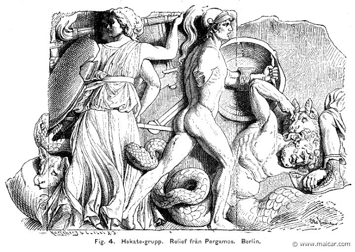 see011.jpg - see011: Altar of Zeus, Pergamum. BerlinOtto Seemann, Grekernas och romarnes mytologi (1881).