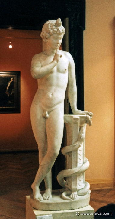 0422.jpg - 0422: Harpocrates. Statue by Wilhelm Beyer, 1725-1796. Gemäldegalerie der Akademie der bildende Künste, Wien.