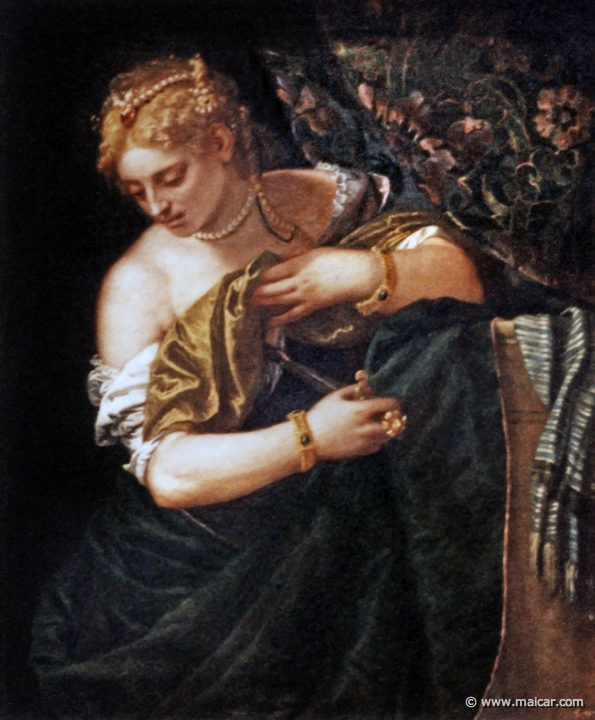 0607.jpg - 0607: Paolo Veronese 1528-1588: Lucrezia, 1580-83.  Künsthistorische Museum, Wien.
