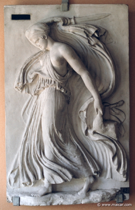 1227.jpg - 1227: Dancing Maenad. Roman relief ca. 100 AD. Villa Albani, Rome. Antikmuseet, Lund.
