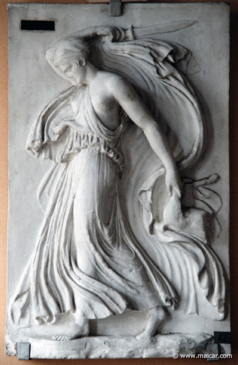 1319.jpg - 1319: Dancing Maenad. Roman relief ca. 100 AD. Villa Albani, Rome. Antikmuseet, Lund.