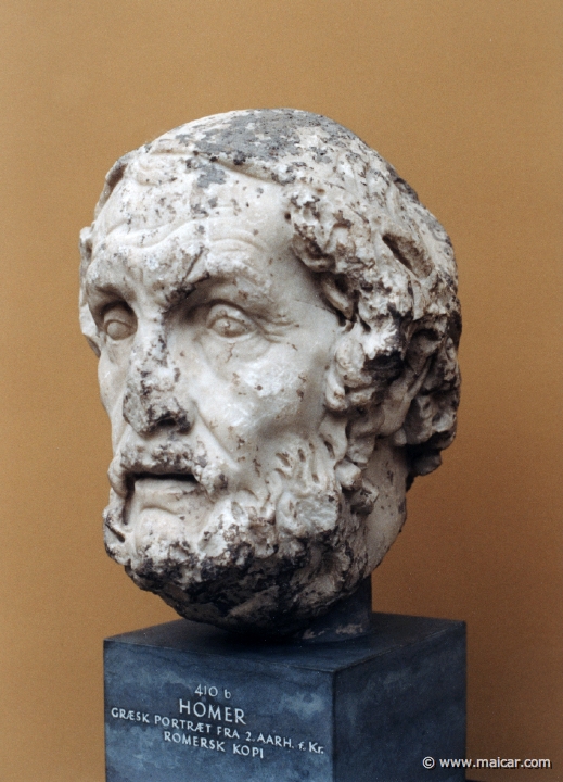 1625.jpg - 1625: Homer. Roman copy of Greek portrait. 2C BC. Ny Carlsberg Glyptotek, Copenhagen.