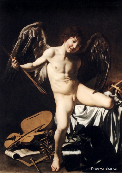 2232.jpg - 2232: Amor als Sieger 1601-02. Michelangelo Merisi gen. Caravaggio 1571-1610. Gemälde Galerie Kulturforum, Berlin.