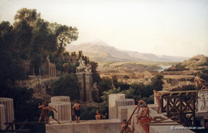 2403.jpg - 2403: Karl Friedrich Schinkel 1781-1841: Vision of the Golden Age of Greece. Kopie von Wilhel Ahlborn 1836. Galerie der Romantik, Charlottenburg Schloß, Berlin.