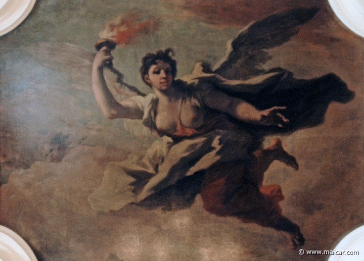 3836.jpg - 3836: Giovanni Antonio Pellegrini (ca. 1718): Aurora (in the ceiling). Mauritshuis, Den Haag.