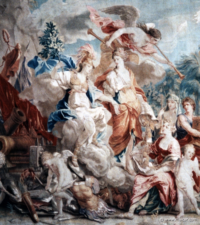 4005.jpg - 4004: Tapestry. Jan van Orly 1665-1735, Augustin Coppens 1668-1740: The glorification of Minerva (detail).