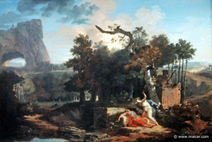4505.jpg - 4505: Jean-Louis Demarne 1754-1829: Paysage avec Pirame et Thisbé. Musée des beaux arts, Rouen.