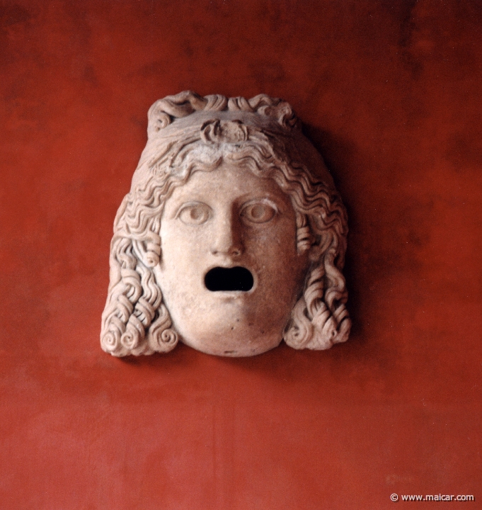5021.jpg - 5021: Maske fra den ny komedie. Romersk 2 årh. e. Kr. Ny Carlsberg Glyptotek, Copenhagen.