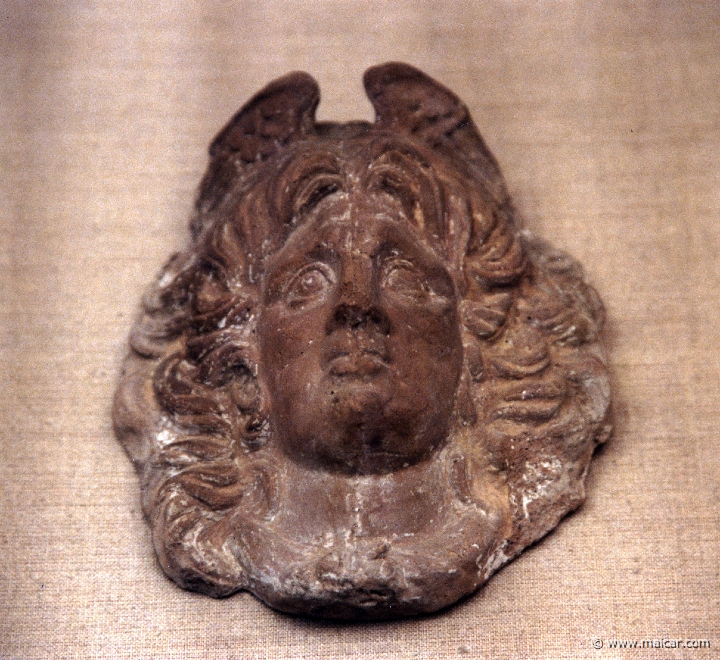 5109.jpg - 5109: Medusa hoved del af loftudsmykning in en grav alife i Campanien 3 aarh. f. Kr. Ny Carlsberg Glyptotek, Copenhagen.