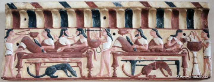 5313.jpg - 5313: Etruscan banqueting scene from Acqua Rossa c. 510 BC Antikmuseet, Lund.