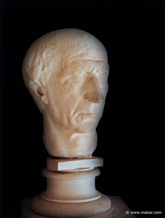 5432.jpg - 5432: Portrait bust of a Roman. Late Republic or early Empire. Original marble in Ny Carlsberg Glyptotek, Copenhagen. Antikmuseet, Lund.