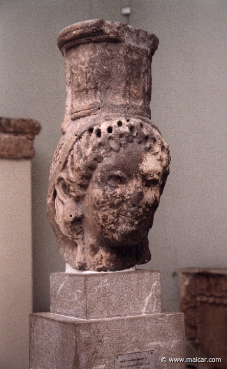6031.jpg - 6031: Head of caryatid (550-540 BC). Archaeological Museum, Delphi.