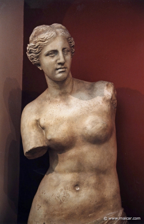 6312.jpg - 6311: Aphrodite of Melos. Marble statue of the goddess found on the island of Melos. Second half of the 2C BC. National Archaeological Museum, Athens.