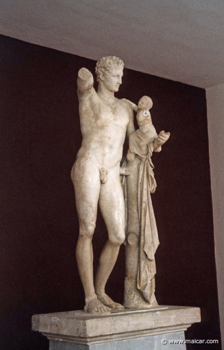 6724.jpg - 6724: Hermes of Praxiteles 340-330 BC. Parian marble, 213 cm height. Archaeological Museum, Olympia.