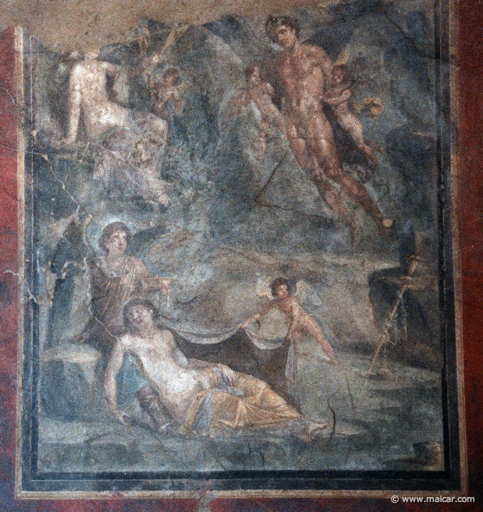 7118.jpg - 7118: Fourth style wall with Zephyrus and Chloris. Pompei, Casa del Naviglio (VI 10, 11), ambiente (24). National Archaeological Museum, Naples.
