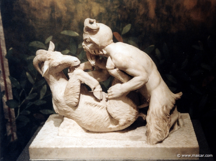 7225.jpg - 7225: Gruppo marmoreo di Pan e capra. Ercolano, villa dei Papiri, grande peristilio, I secolo a.C. - I secolo d.C. National Archaeological Museum, Naples.