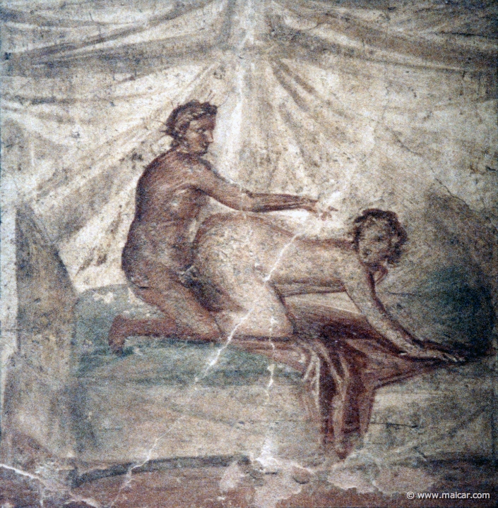 7226.jpg - 7226: Quadretto erotico, da venereum in edificio privato. Pompei 50-79 d.C. National Archaeological Museum, Naples.