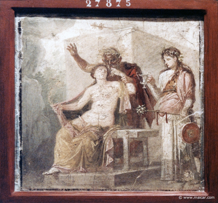 7237.jpg - 7237: Vecchio Satiro ed Ermafrodito. Pompei (IX, 1,22), Casa di Epidio Sabino, tablino 50-75 d.C. National Archaeological Museum, Naples.