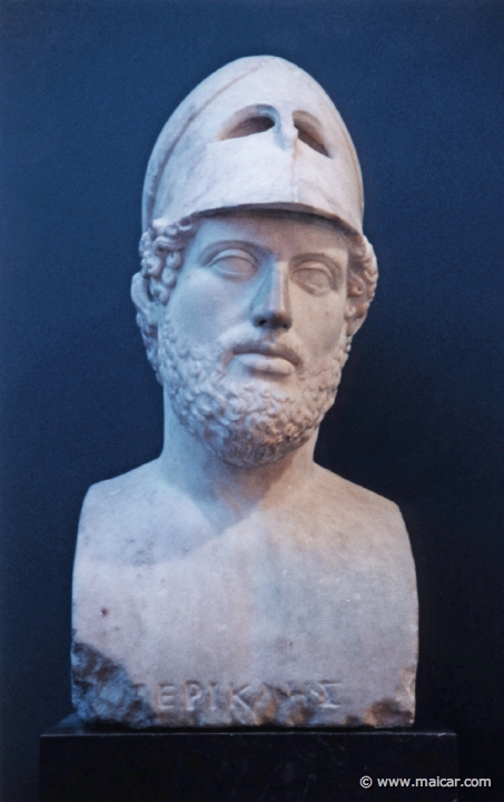 7922.jpg - 7922: Marble portrait herm of Pericles, 2nd century AD. British Museum, London.