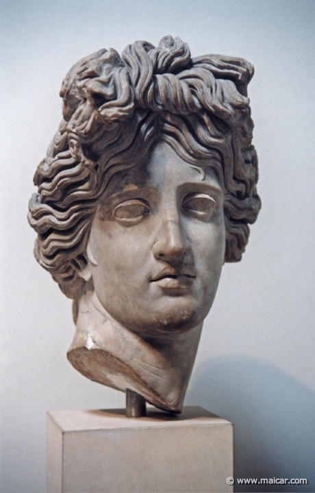 7928.jpg - 7928: Marble head of Apollo. About 120-140 AD. British Museum, London.