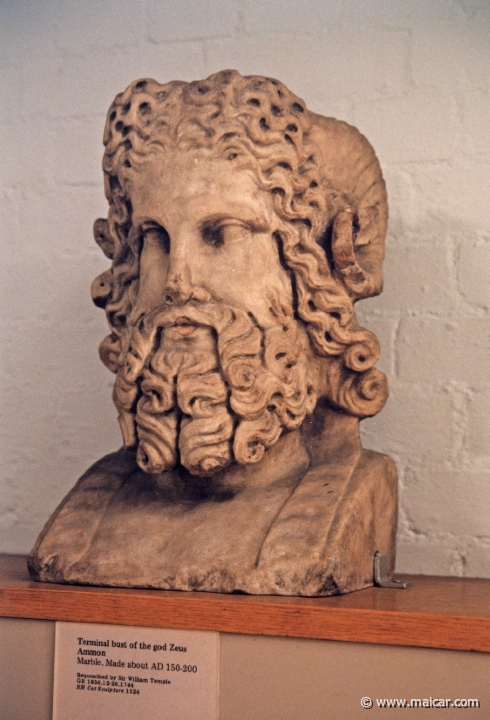 7931.jpg - 7931: Terminal bust of the god Zeus Ammon. Marble about AD 150-200. British Museum, London.