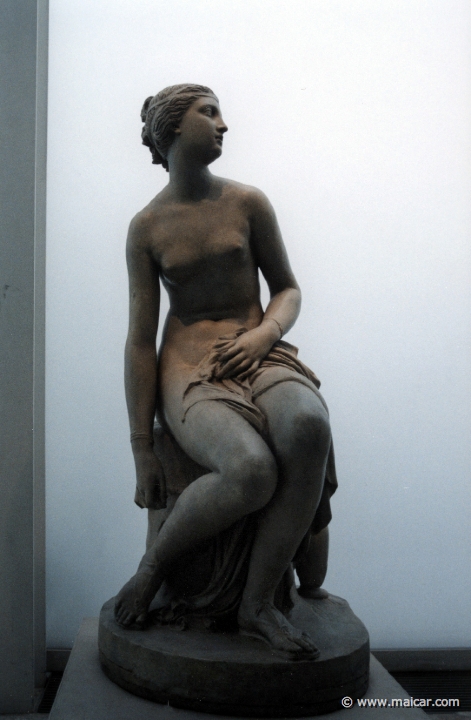 8114.jpg - 8114: John Gibson 1790-1866: Nymph untying her sandal 1824-30. Original plaster. British Museum, London.