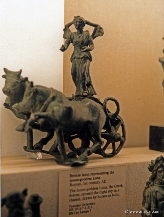 8307.jpg - 8307: Bronze lamp representing the moon-goddess Luna. Roman 1st century AD. British Museum, London.