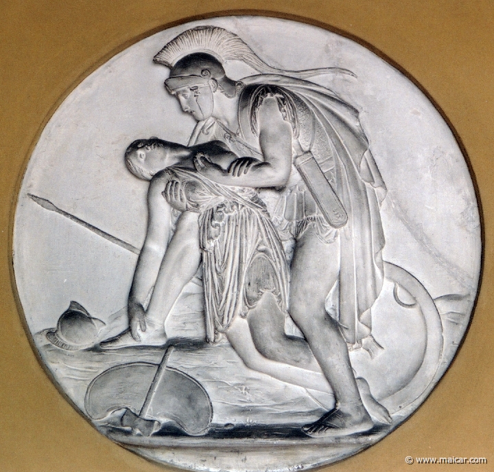 9234.jpg - 9234: Bertel Thorvaldsen 1770-1844: Achilles with the Dying Amazon Penthesilea, 1837. The Thorvaldsen Museum, Copenhagen.