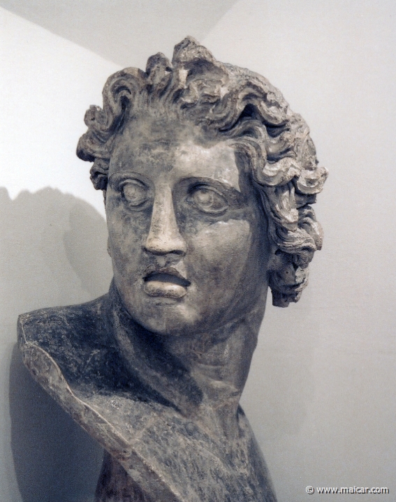 9237.jpg - 9237: Hoved af Dioskur (Pollux) fra Monte Cavallo i Rom. The Thorvaldsen Museum, Copenhagen.