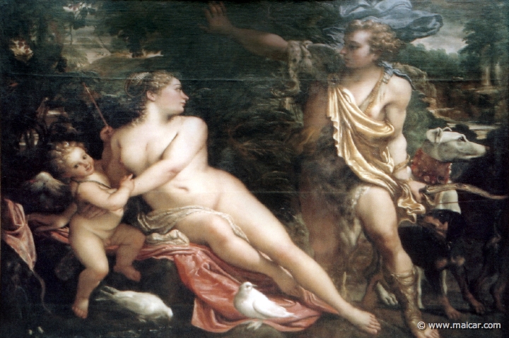 9802.jpg - 9802: Annibale Carracci 1560-1609: Venus, Adonis y Cupido. Museo Nacional del Prado, Madrid.