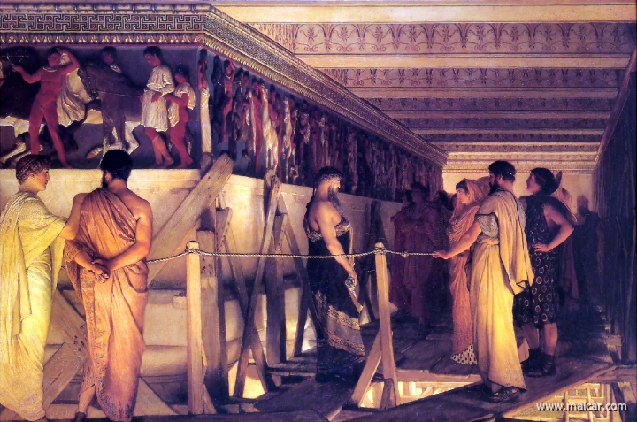 alma003.jpg - alma003: Sir Lawrence Alma-Tadema (1836-1912): Phidias Showing the Frieze of the Parthenon to his Friends (1868).