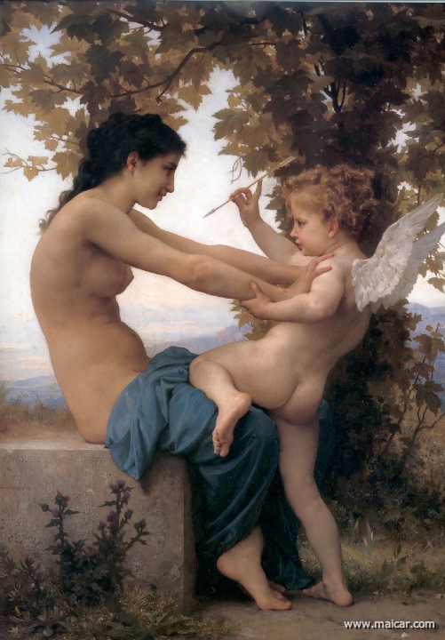 bouguereau023.jpg - bouguereau023: William-Adolphe Bouguereau (1825-1905): Jeune Fille se Defendant Contre L'amour (1880).