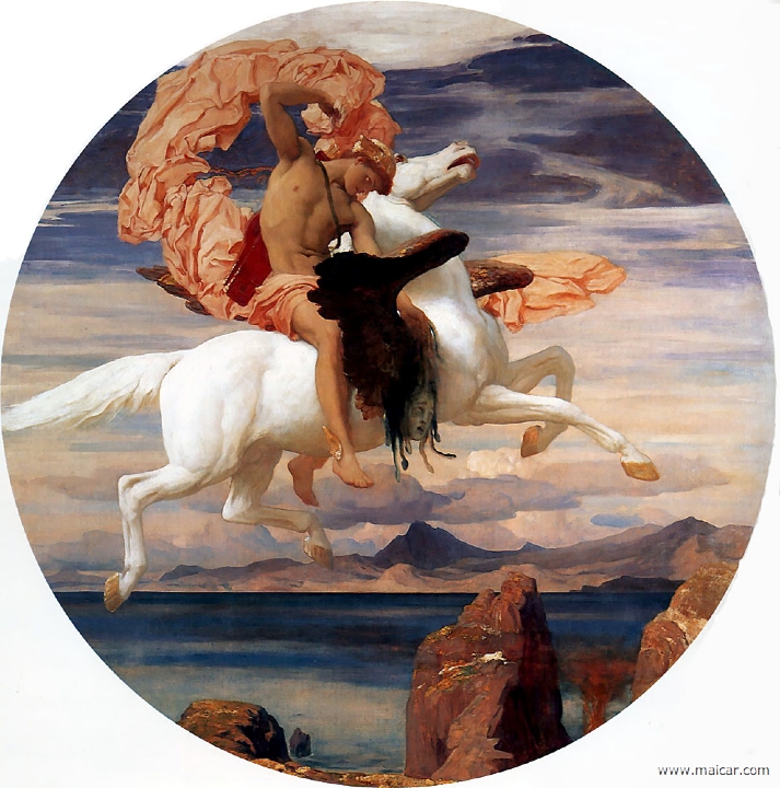 leighton003.jpg - leighton003: Frederic Leighton (1830-1896): Perseus on Pegasus Hastening to the Rescue of Andromeda (c-1895-6).