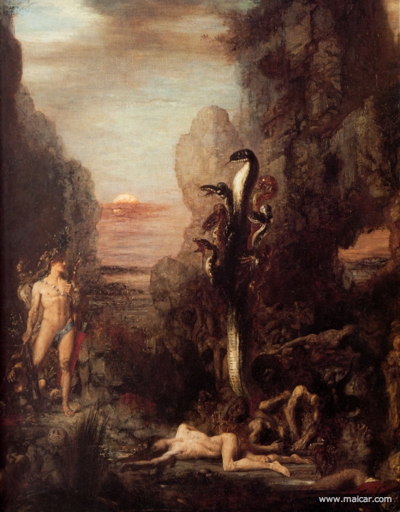 moreau001.jpg - moreau001: Gustave Moreau (1826-1898): Hercules and the Hydra (1876).