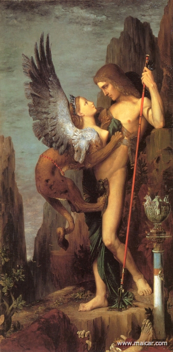 moreau003.jpg - moreau003: Gustave Moreau (1826-1898): Oedipus and the Sphinx (1864).