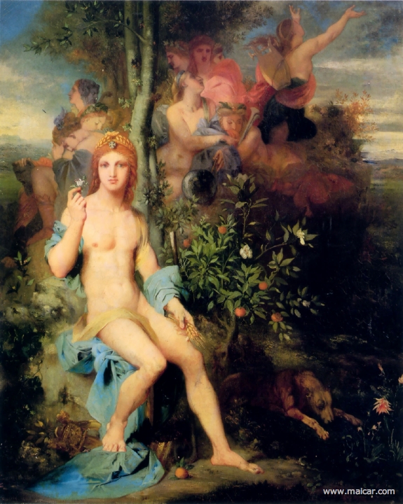 moreau008.jpg - moreau008: Gustave Moreau (1826-1898): Apollo and the Nine Muses (1856).