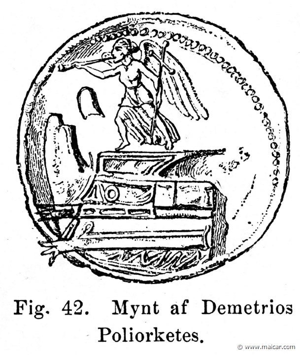 cen132.jpg - cen132: Coin celebrating the naval victory of Demetrius Poliorcetes over Ptolomaeus I (206 BC).
